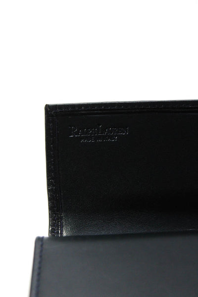 Polo Ralph Lauren Womens Multicompartment Layered Wallet Navy Blue Leather