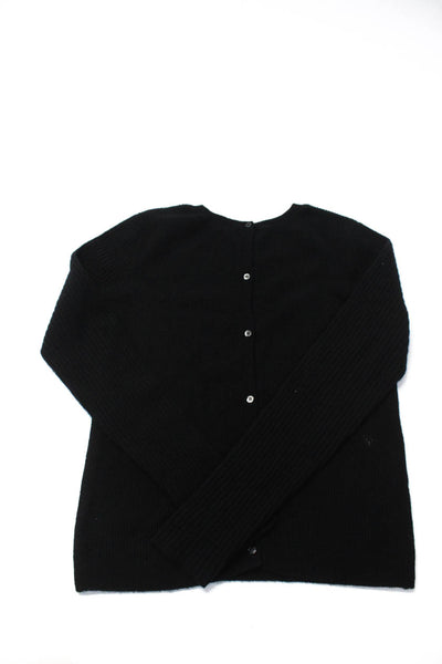 Majestic Filatures Womens Black Crew Neck Long Sleeve Sweater Top Size 1 lot 2