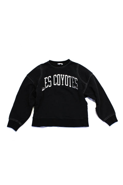 Les Coyotes De Paris Girls Chrome Logo Crew Neck Sweatshirt Black Size 12