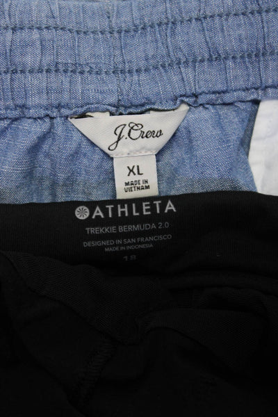 Athleta J Crew Womens High Rise Shorts Black Blue Size 18 Extra Large Lot 2