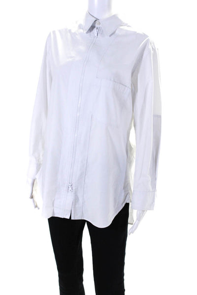 Adidas Y-3 Yohji Yamamoto Womens 3/4 Sleeve Collared Zip Jacket White Size Small