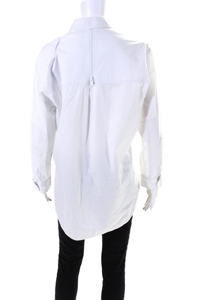 Adidas Y-3 Yohji Yamamoto Womens 3/4 Sleeve Collared Zip Jacket White Size Small