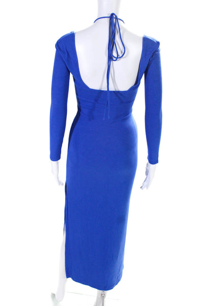 Lama Jouni Redefining Essentials Womens Off-the-Shoulder Maxi Dress Blue Size L