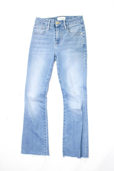 Frame Womens Blue Medium Wash Cotton High Rise Straight Leg Jeans Size 23 LOT 2