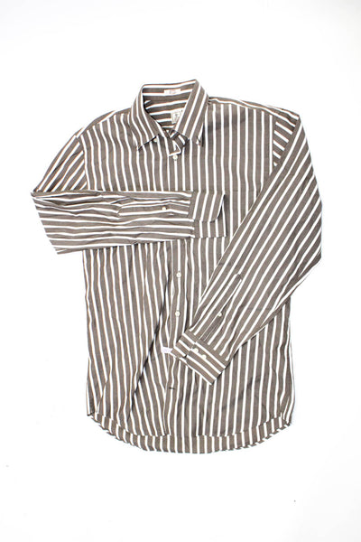 Peter Millar Mens Dress Shirts Sweater Brown Black Grey Size Medium Lot 3