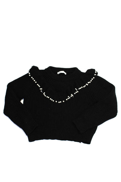 Zara Womens Faux Pearl Beaded Plaid Cardigan Sweater Size XL Large Lot 2