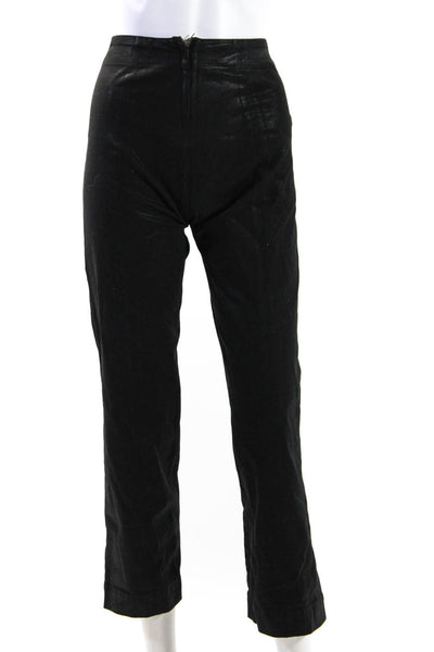 Veronica Beard Womens Black Cotton Zip Back High Rise Straight Leg Pants Size 24