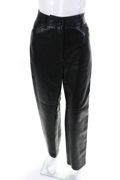 Wilfred Womens High Waist Faux Leather Slim Straight Pants Black Size 8