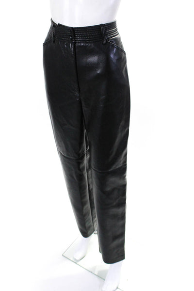 Wilfred Womens High Waist Faux Leather Slim Straight Pants Black Size 8