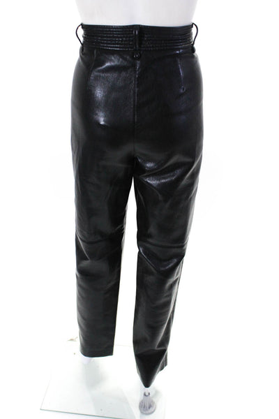 Wilfred Womens High Waist Faux Leather Slim Straight Pants Black Size 8