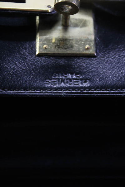 Hermes Womens Box Calf Leather Top Handle Kelly 25 Lock Keys Clochette Black Han