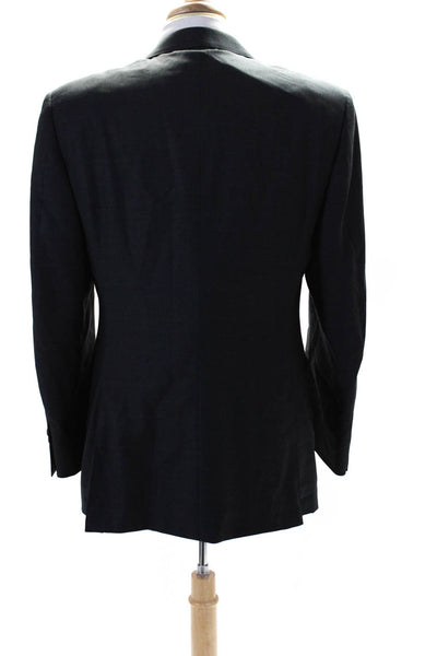 Canali Mens Super 150s Two Button Blazer Jacket Dark Gray Wool Size IT 50