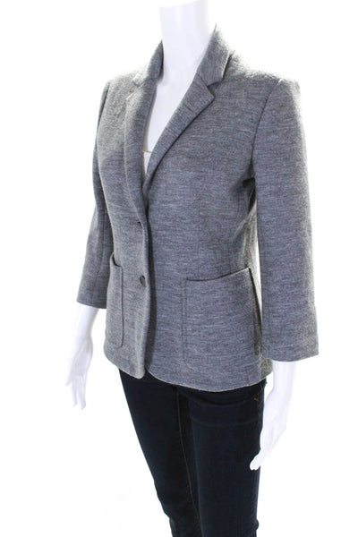 The Row Womens Two Button Notched Lapel Blazer Jacket Gray Wool Size 6