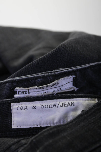 Rag & Bone Jean Free People Womens Skinny Jeans Black Size 24 25 Lot 2
