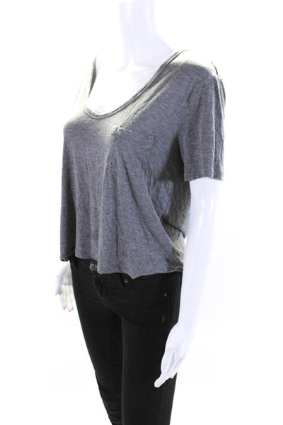 T Alexander Wang Womens Round Neck Short Sleeveless Pullover T-Shirt Gray Size M