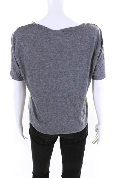 T Alexander Wang Womens Round Neck Short Sleeveless Pullover T-Shirt Gray Size M