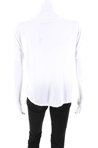 T Alexander Wang Womens Round Neck Short Sleeve Pullover T-Shirt White Size M