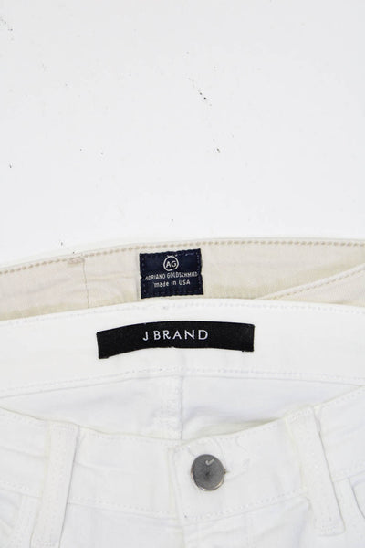 J Brand AG Womens High Waist Skinny Jeans Beige White Size 26 Lot 2