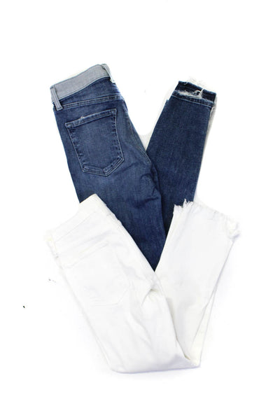 J Brand Just Black Womens High Waist Skinny Jeans Blue White Size 25 26 Lot 2