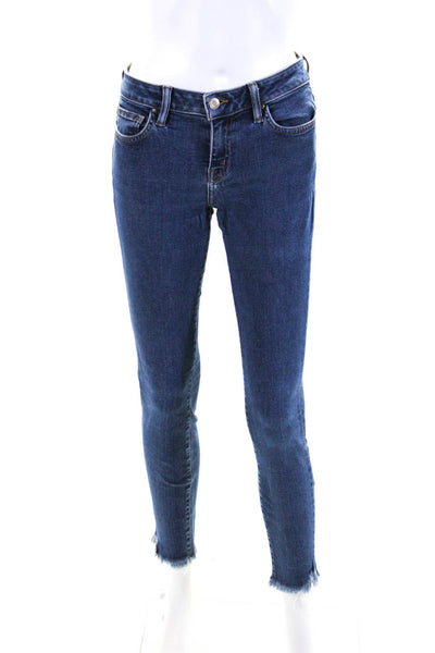 IRO Jeans Womens High Waist Ankle Fringe Skinny Jeans Pants Blue Size 26