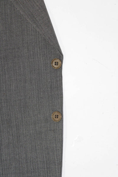 Canali Mens Herringbone Two Button Blazer Jacket Gray Wool Size IT 50