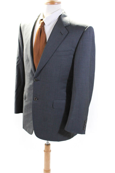 Canali Mens Super 120s Two Button Blazer Jacket Gray Wool Size IT 50