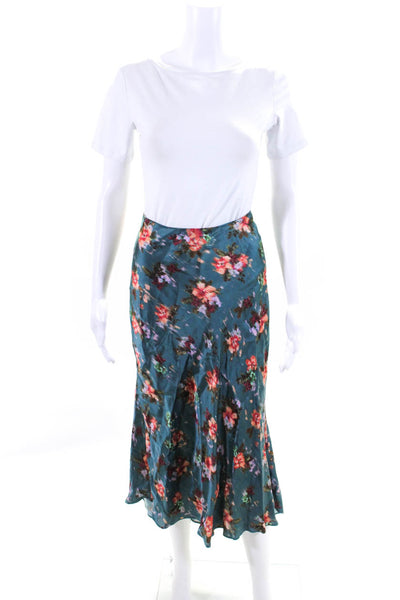 Zara Womens Satin Floral A-Line Maxi Skirt White Size M L Lot 2