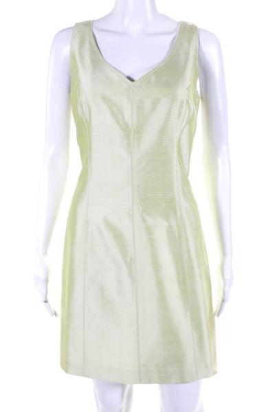 Kay Unger Women's V-Neck Sleeveless A-Line Mini Work Wear Dress Green Size 8