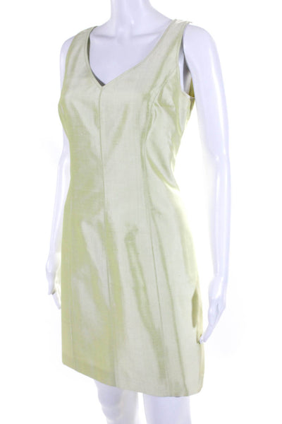 Kay Unger Women's V-Neck Sleeveless A-Line Mini Work Wear Dress Green Size 8