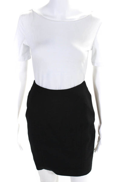 Myrene De Remonville Womens Back Zip Knee Length Pencil Skirt Black Wool FR 36