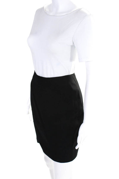 Myrene De Remonville Womens Back Zip Knee Length Pencil Skirt Black Wool FR 36