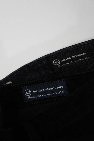 AG Adriano Goldschmied Womens Skinny Jeans Corduroy Pants Black Sz 28R Lot 2