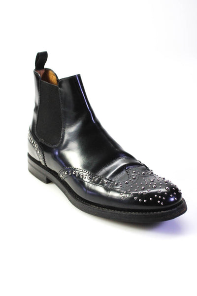 Churchs Womens Studded Spazzolatto Leather Chelsea Ankle Boots Black Size 38 8
