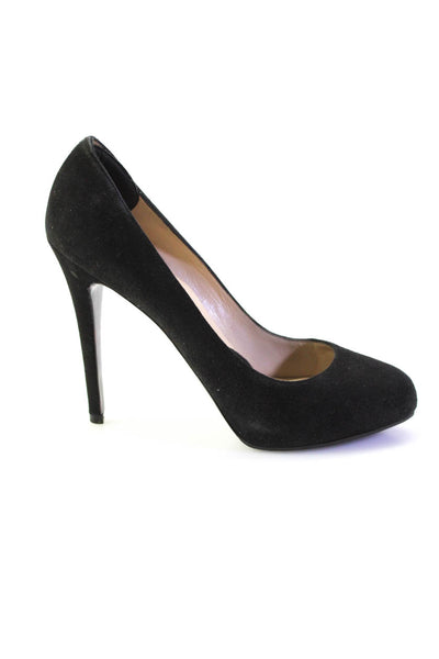 Christian Louboutin Womens Suede Slip-On Stiletto Heels Pumps Black Size EUR40.5