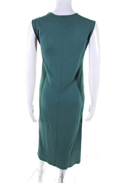 Emporio Armani Womens V Neck Sleeveless Dress Aqua Green Size EUR 44