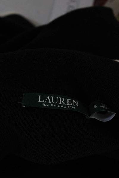 Lauren Ralph Lauren Womens Sweater Jacket Black White Cotton Size Small