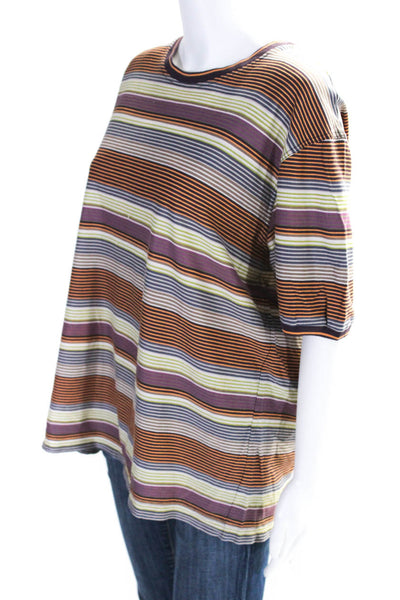Sport Missoni Womens Cotton Striped Short Sleeve T-Shirt Tee Multicolor Size 54