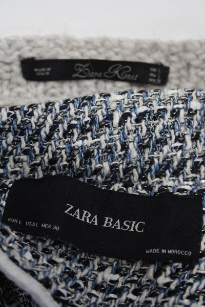 Zara Womens Sweater Top Jacket Blue Size L Lot 2