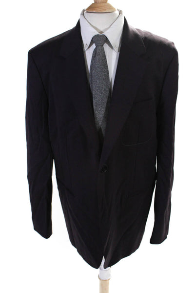 Theory Project Mens Unlined Twill One Button Blazer Jacket Dark Purple Size 44