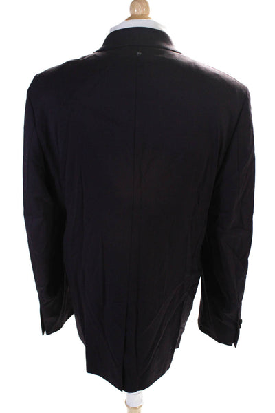 Theory Project Mens Unlined Twill One Button Blazer Jacket Dark Purple Size 44