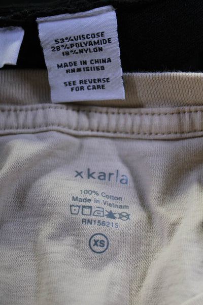 xkarla 525 Womens Knit Crop Top Long Sleeve Tee Shirt Size XS Lot 2