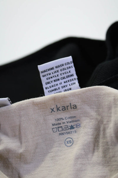 xkarla 525 Womens Knit Crop Top Long Sleeve Tee Shirt Size XS Lot 2