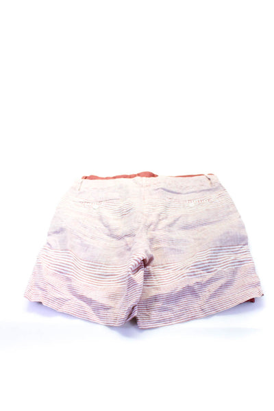 J Crew Club Monaco Mens Striped Linen Chino Shorts Red Size 31 32 Lot 2