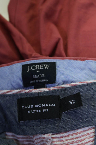 J Crew Club Monaco Mens Striped Linen Chino Shorts Red Size 31 32 Lot 2