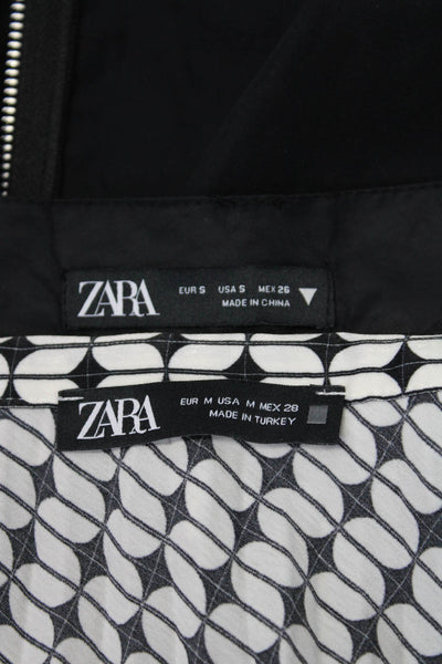 Zara Womens Cargo A Line Maxi Skirts Black White Size Small Medium Lot 2