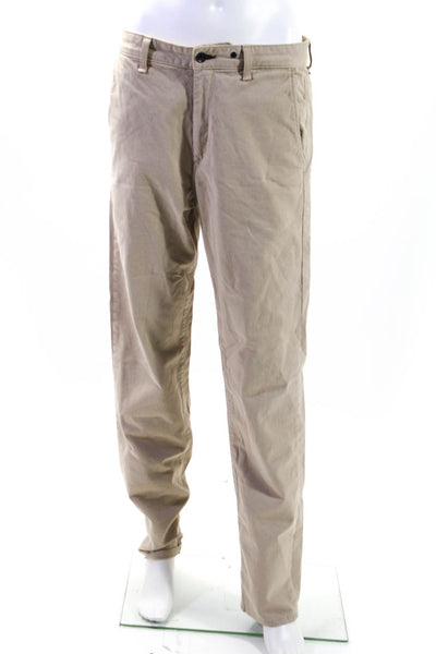 Rag & Bone Mens Cotton Buttoned Zipped Slim Straight Leg Pants Brown Size EUR31