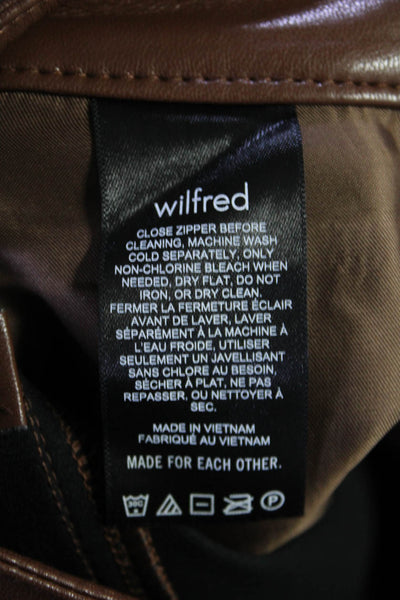 Wilfred Steve Madden Womens Straight Faux Leather Pants Brown Black 4 26 Lot 2