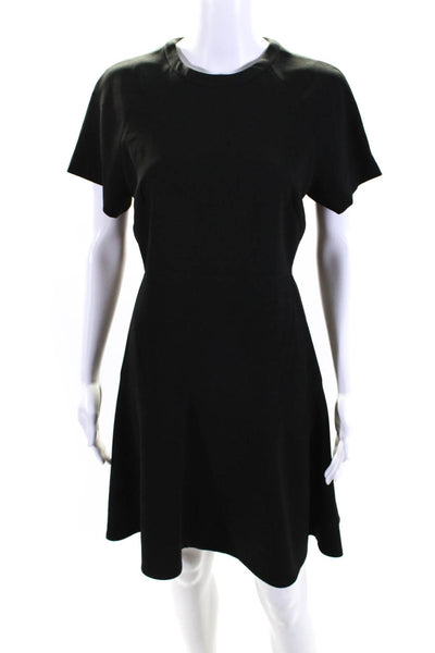 Rag & Bone Womens Back Zip Short Sleeve Crew Neck A Line Dress Black Size 4