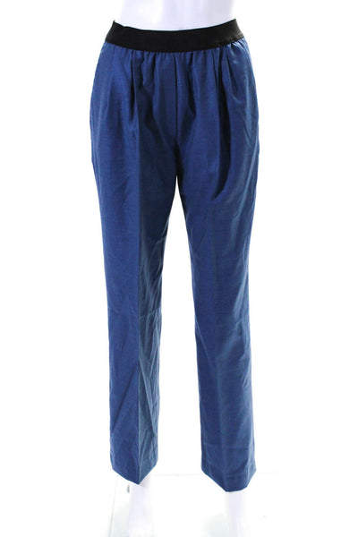 Loulou Studio Womens Pull On High Rise Straight Leg Pants Blue Wool Size Small