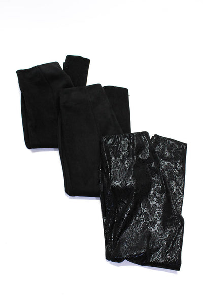 Zara Womens Black Snakeskin Print High Rise Zip Ankle Straight Pants Size L lot3